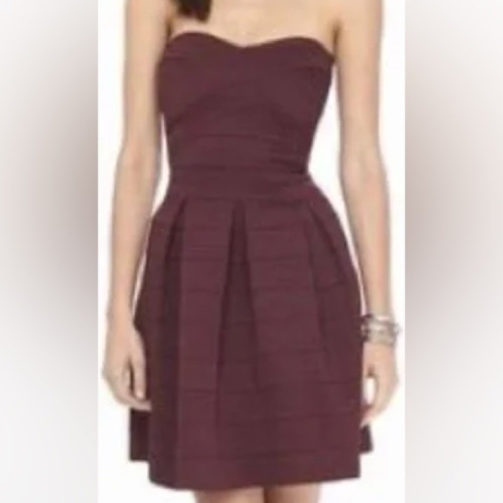 EXPRESS Plum Strapless Bandage Mini Dress